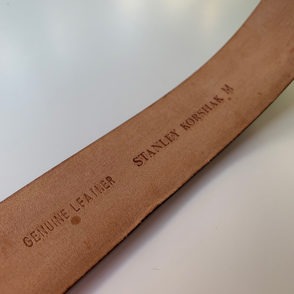 Stanley Korshak Black Leather Belt, M